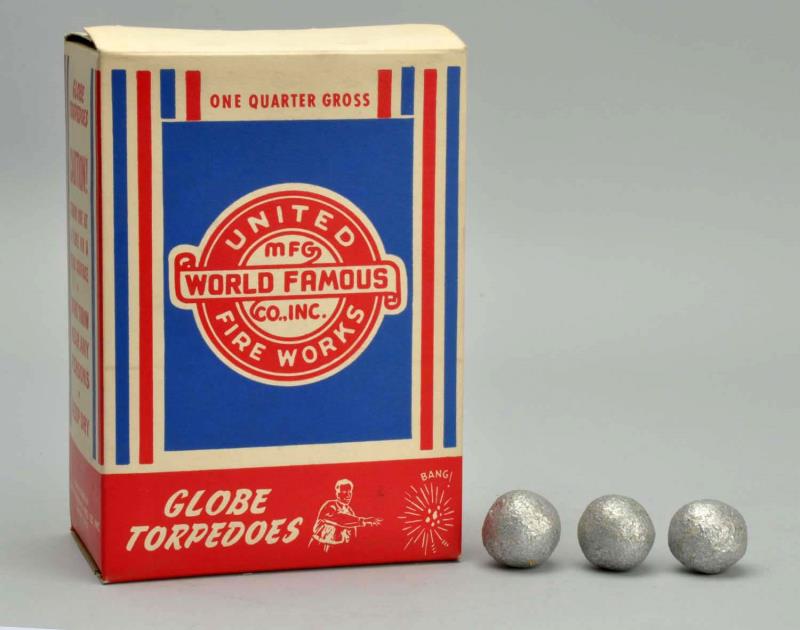 Appraisal: Box Of Globe Torpedoes United Fireworks Dayton Ohio full quarter