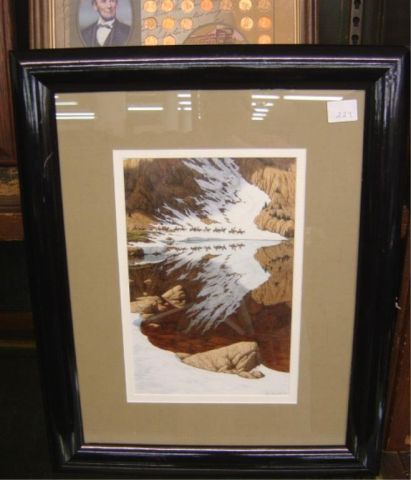 Appraisal: BEV DOOLITTLE PRINT - INDIANS IN SNOW