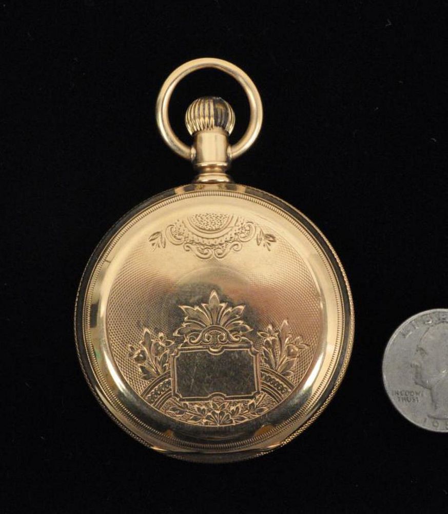 Appraisal: Elgin K Gold Engraved Hunter Case Pocket Watch dial and