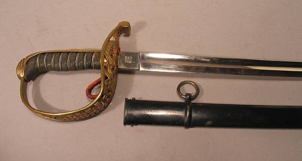 Appraisal: A Hessian infantry officer's swordcirca Slender slightly curved inch blade