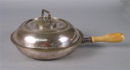 Appraisal: Engraved silver plate vegetable warmer st half th century Of