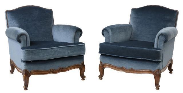 Appraisal: pair French Louis XV style armchairs early th c each