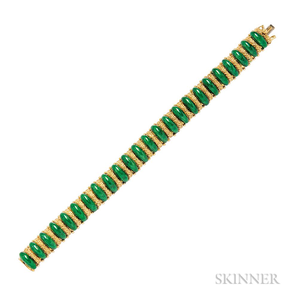 Appraisal: kt Gold and Enamel Bracelet kt Gold and Enamel Bracelet