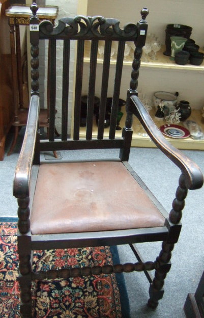 Appraisal: A set of six mid th century stained oak dining