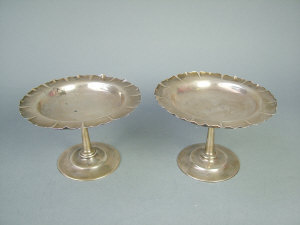 Appraisal: A pair of Edwardian silver bon bon tazza birmingham c