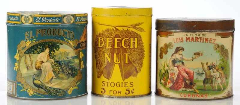 Appraisal: Lot of Classic -Pound Cigar Tins Description Nice graphic lot