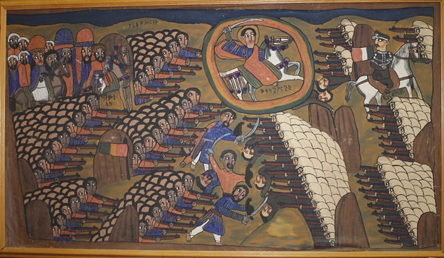 Appraisal: An Ethiopian painting depicting the battle of Anwar the Ethiopians