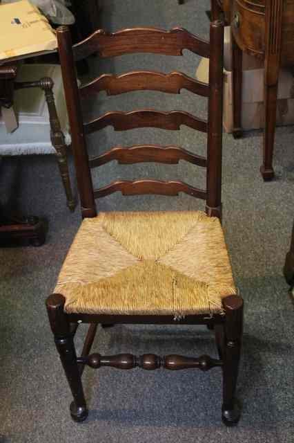 Appraisal: A SET OF SIX OAK AND BEECHWOOD LADDER BACK CHAIRS