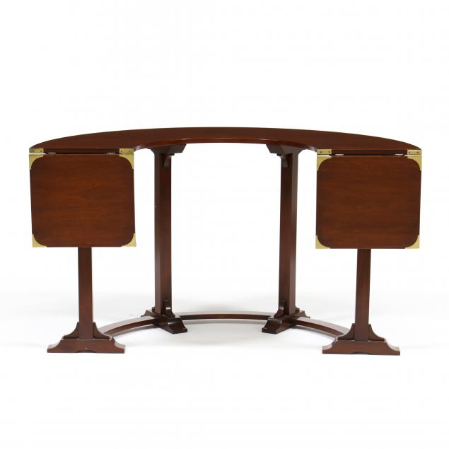 Appraisal: GEORGIAN STYLE MAHOGANY WINE TASTING TABLE Late th century demilune