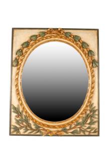 Appraisal: Neoclassical Style Leaf Berry Mirror Continental th century A neoclassical