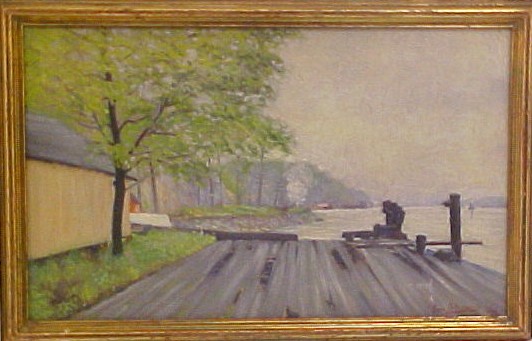 Appraisal: Sam Ostrowsky Russian American - oil on canvas scene with