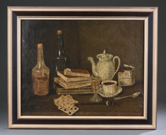 Appraisal: th c Continental Still Life Oil on canvas Illegible signature