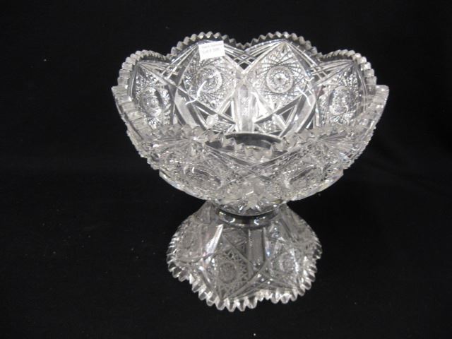 Appraisal: J Hoare Cut Glass Punchbowl on Stand signed brilliant period