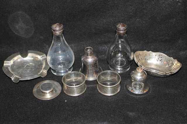 Appraisal: A SMALL COLLECTION OF MISCELLANEOUS SILVER WARES including an ashtray