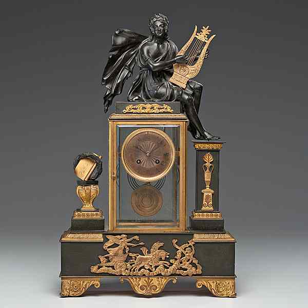 Appraisal: French Mantel Clock French A bronze and ormolu mantel clock