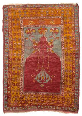 Appraisal: Turkish prayer rug salmon colored mirhab on pale blue ground