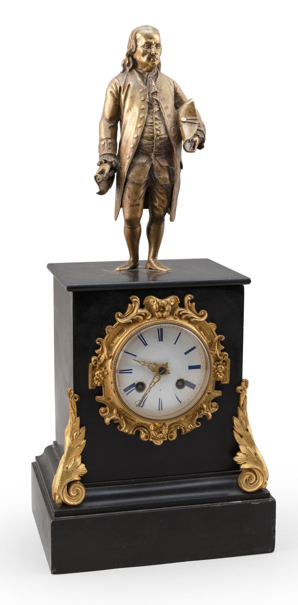 Appraisal: BENJAMIN FRANKLIN MANTEL CLOCK TH CENTURY HEIGHT BENJAMIN FRANKLIN MANTEL