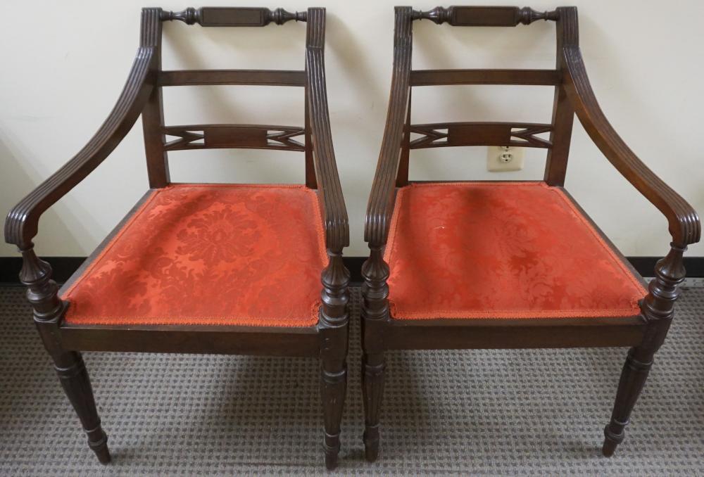 Appraisal: Pair of Louis XVI Style Rosewood and Red Velvet Upholstered