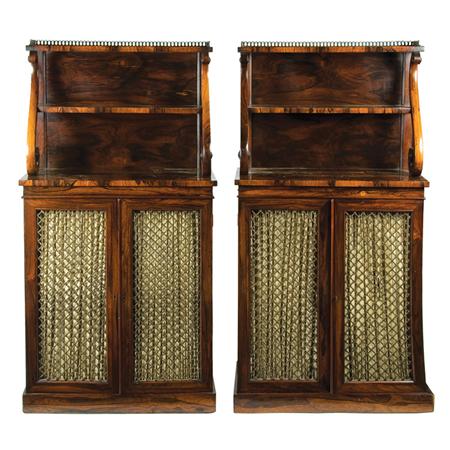 Appraisal: Pair of Regency Style Rosewood Chiffoniers Estimate -