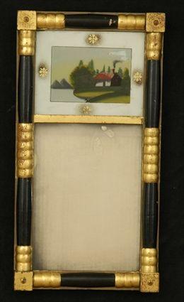 Appraisal: Federal Carved Ebonized and Parcel-Gilt Pier Mirror