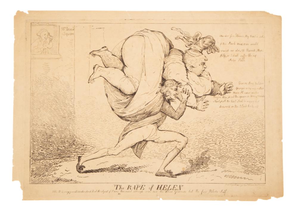 Appraisal: Issac Cruikshank Scottish - The Rape of Helen etching unsigned