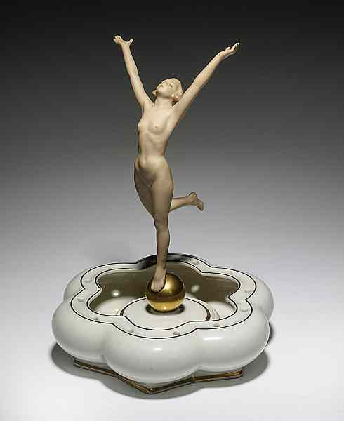 Appraisal: Hutschenreuther Nude Figurine Germany ca s a porcelain bowl with