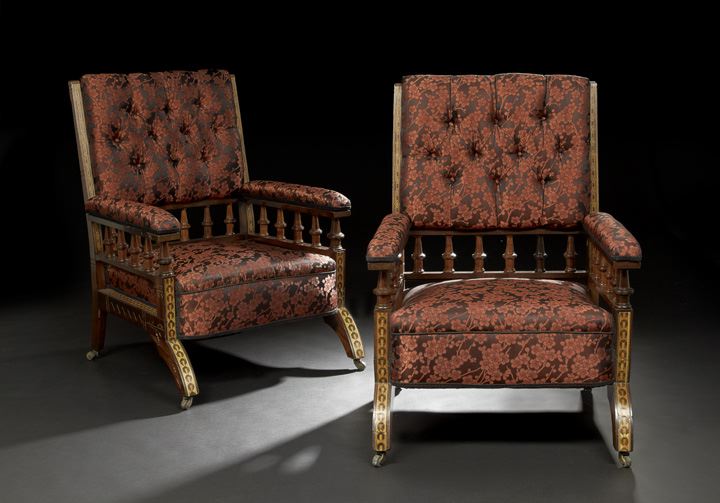 Appraisal: Fine Pair of American Aesthetic Movement Rosewood Armchairs ca -