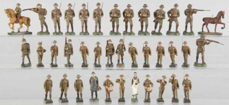 Appraisal: Lot of Composition Military Figures Description Includes Elastolin Lineol and