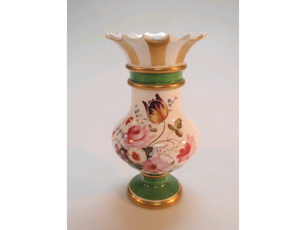 Appraisal: A thC Continental porcelain baluster vase polychrome painted with summer