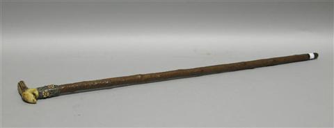 Appraisal: AMERICAN SILVER MOUNTED LADY'S CANE Marked Sterling and W H