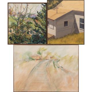 Appraisal: A Group of Three Oil on Canvas Works by Various