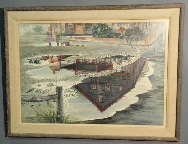 Appraisal: Perrin C Robert American - Nantucket watercolor painting titled Reflections