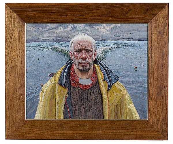 Appraisal: PORTRAIT OF A LOBSTERMAN BY TIMUR AKHRIEV oil on canvas