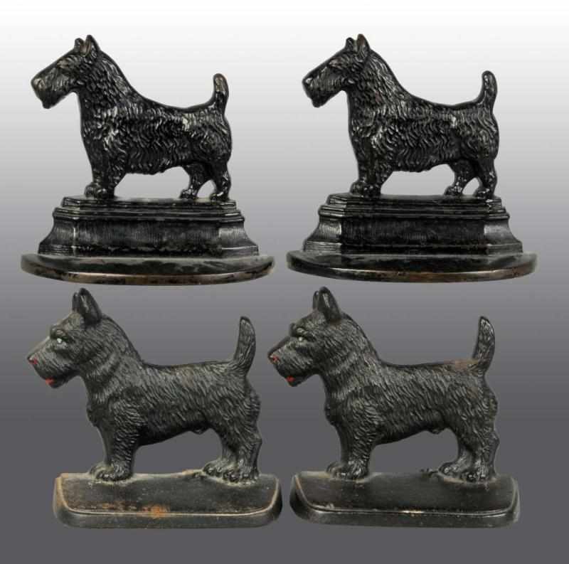 Appraisal: Lot of Pairs of Cast Iron Scottie Bookends Description Includes