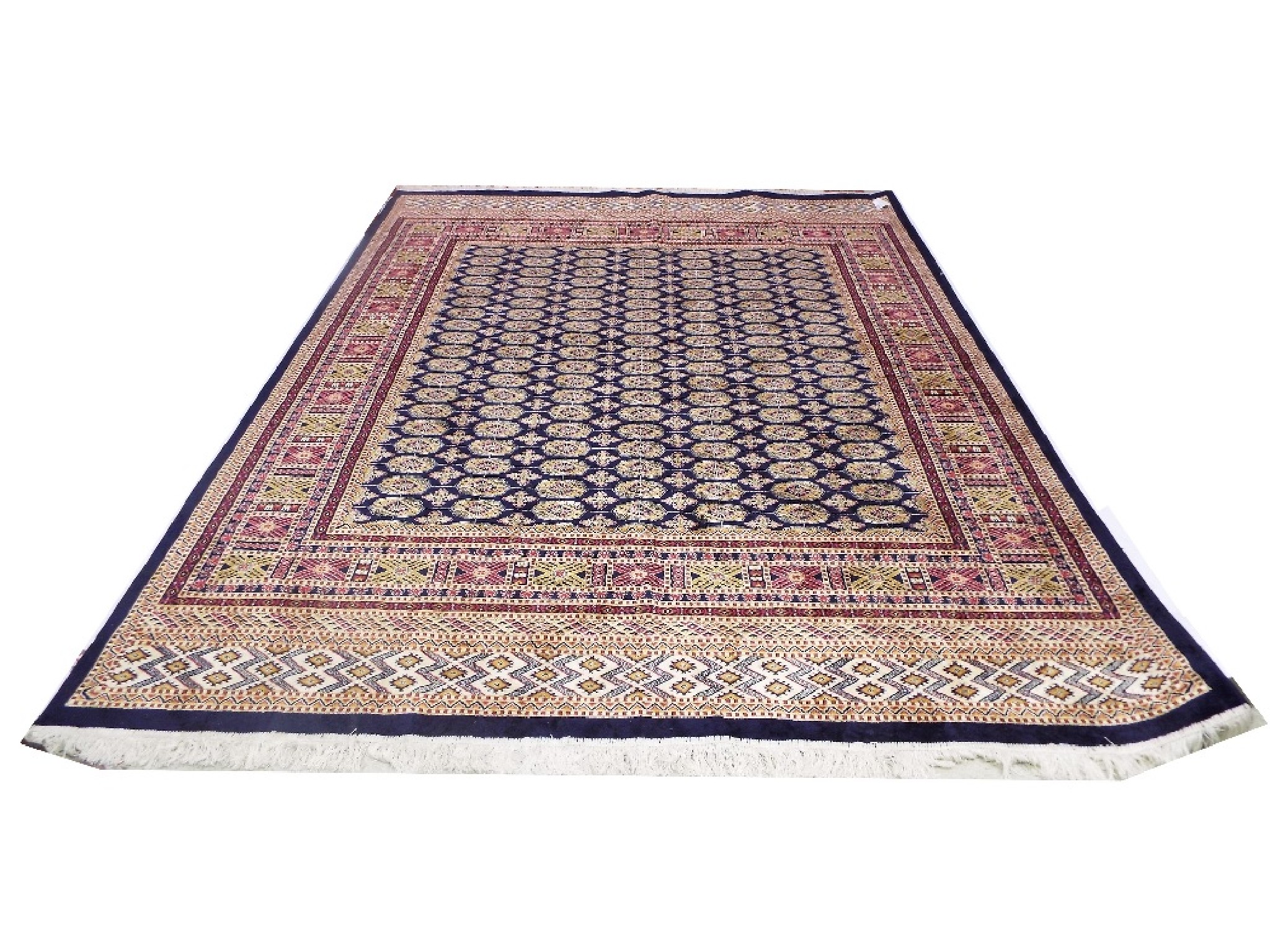 Appraisal: Bokhara blue ground carpet x