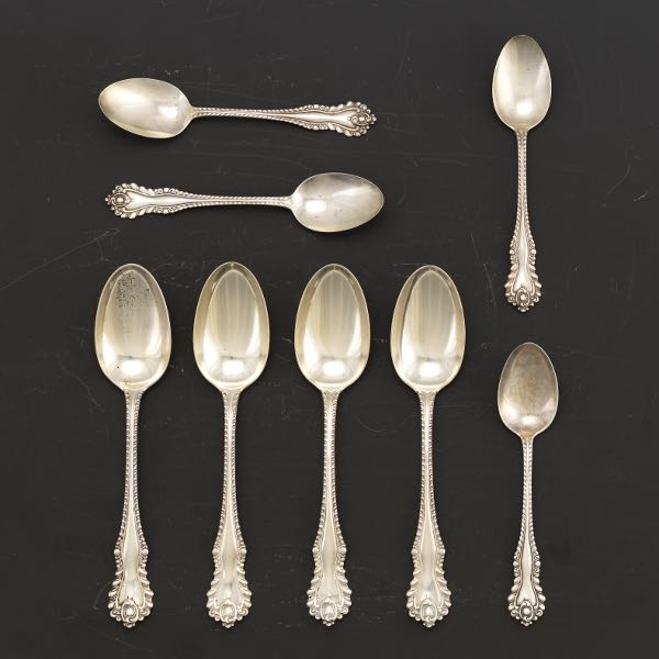 Appraisal: DOMINICK HAFF SPOONS MAZARIN PATTERN Totaling pieces four of each