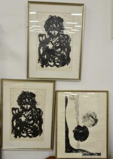 Appraisal: Group of eleven lithographs etchings and drawings including Lily Ente