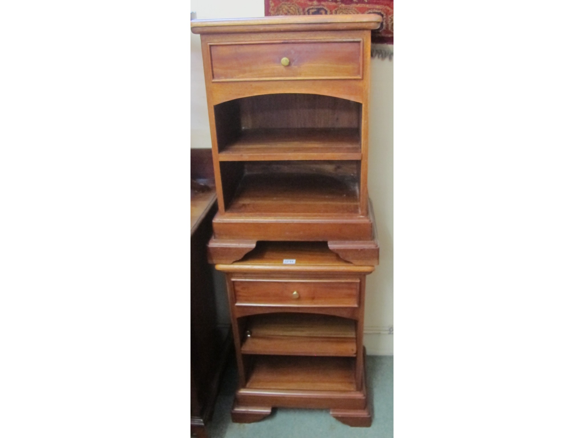 Appraisal: Two hardwood bedside cabinets