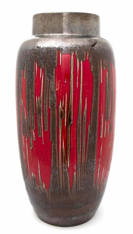 Appraisal: A German Ceramic Vase Carstens modern having an iridescent and