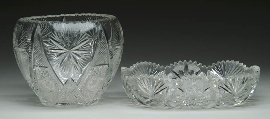 Appraisal: TWO CUT GLASS BOWLS One is cut in hobstar and