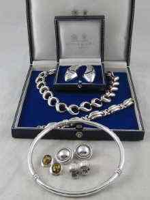 Appraisal: A quantity of silver jewellery comprising necklace bracelet and earrings