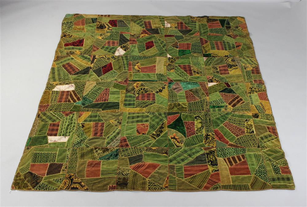 Appraisal: TWO QUILTS INCLUDING A CRAZY QUILT AND AN UNUSUAL VARIATING