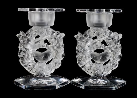 Appraisal: Sale Lot A Pair of Lalique Molded and Frosted Glass