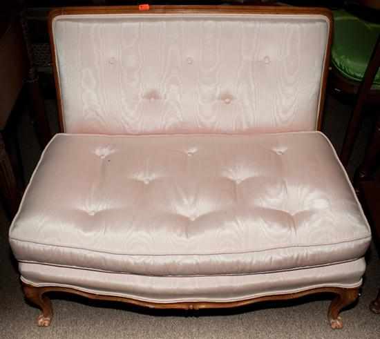 Appraisal: Louis XV style walnut upholstered slipper bench Estimate - All