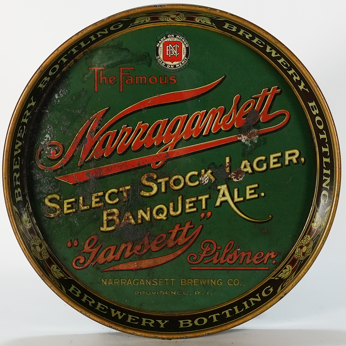 Appraisal: Narragansett Select Stock Lager Banquet Ale Gansett Tray RAREReference n