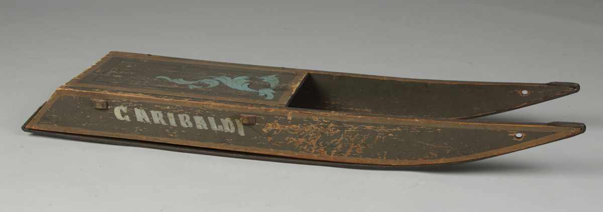 Appraisal: th Cent Child's Sled Stenciled Garibaldi Condition Original stenciling paint