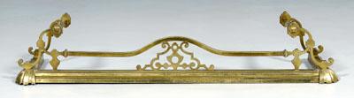 Appraisal: Brass fender openwork and scrolled elements American or British th