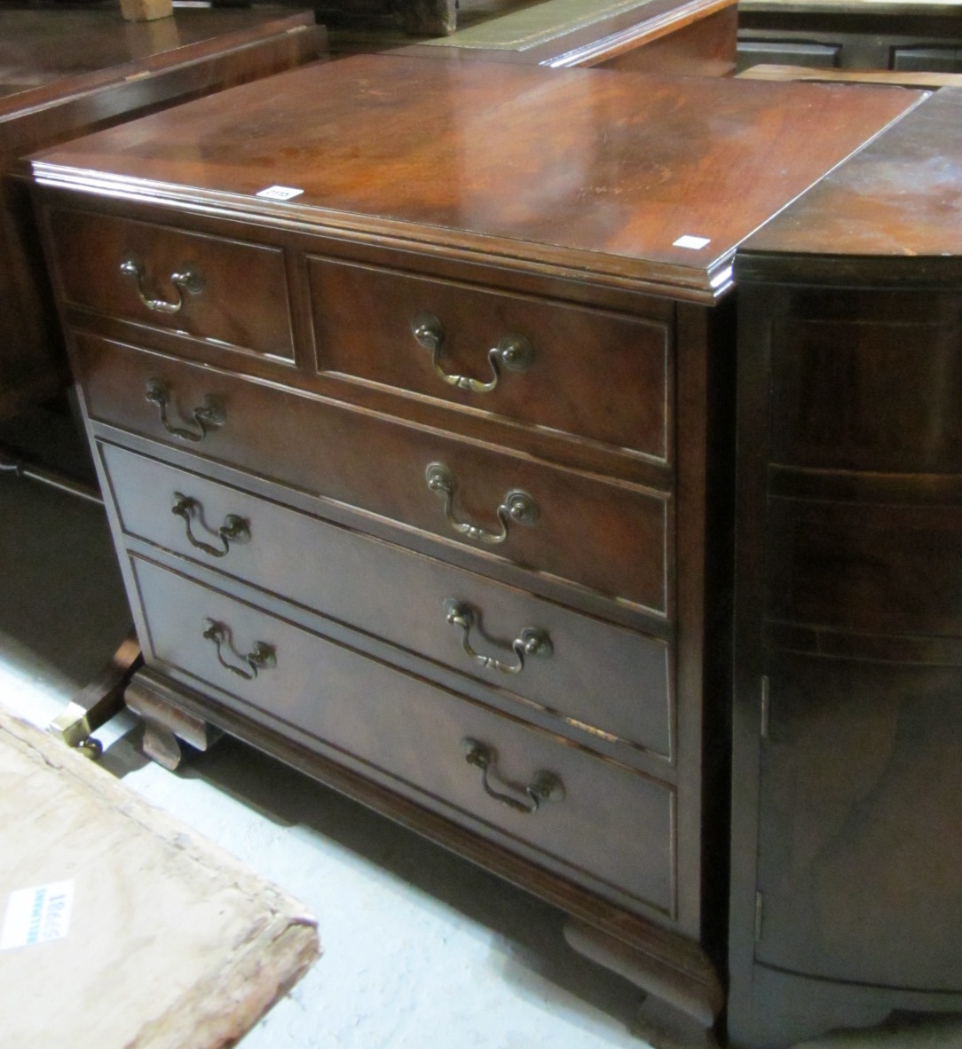 Appraisal: A th century mahogany chest of drawers converted to a