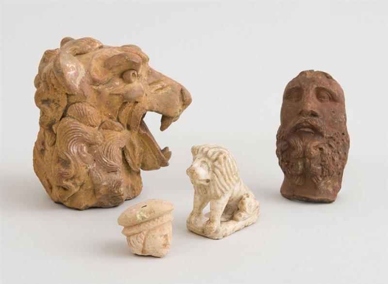 Appraisal: GROUP OF CONTINENTAL CERAMIC FRAGMENTS Including a head of a