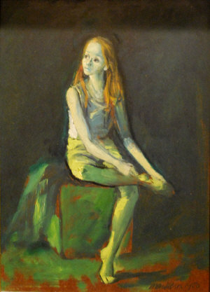 Appraisal: Mendleson - Portrait of a seated female oil on board